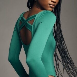 NWOT Anthropologie Kelly Green Bodysuit